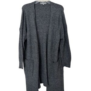 Marled Women’s Plus Size 1X Long Gray Open Cardigan Sweater
